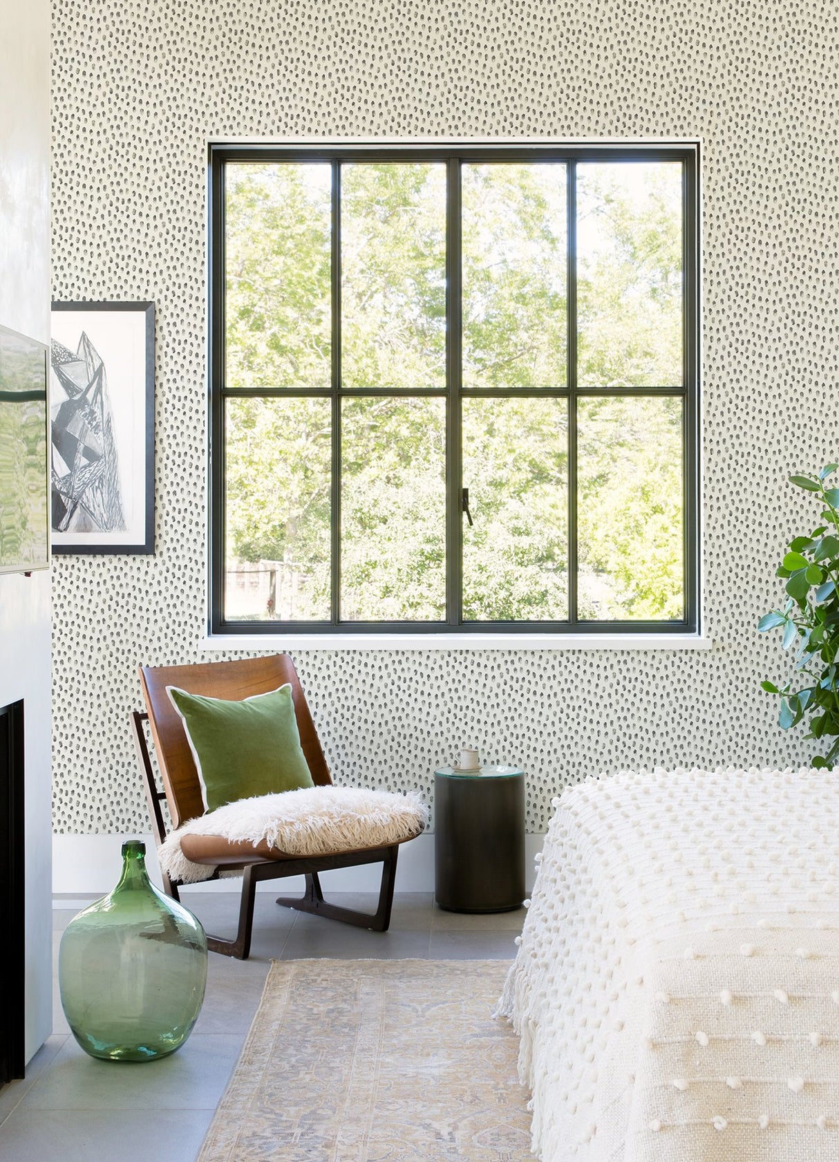 Sand Drips Dark Grey Painted Dots Wallpaper with Abstract Dotted Motif - Chesapeake 4071-71063