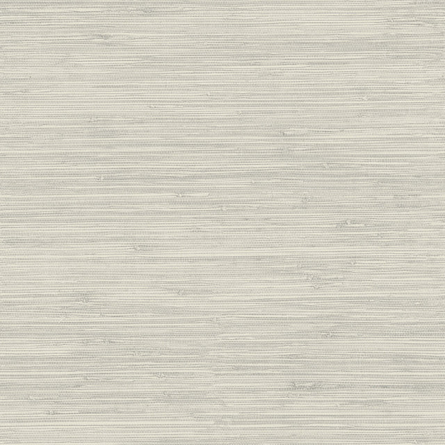 Grassweave Light Grey Faux Grasscloth Prepasted Sure Strip Wallpaper - Chesapeake 4071-71065
