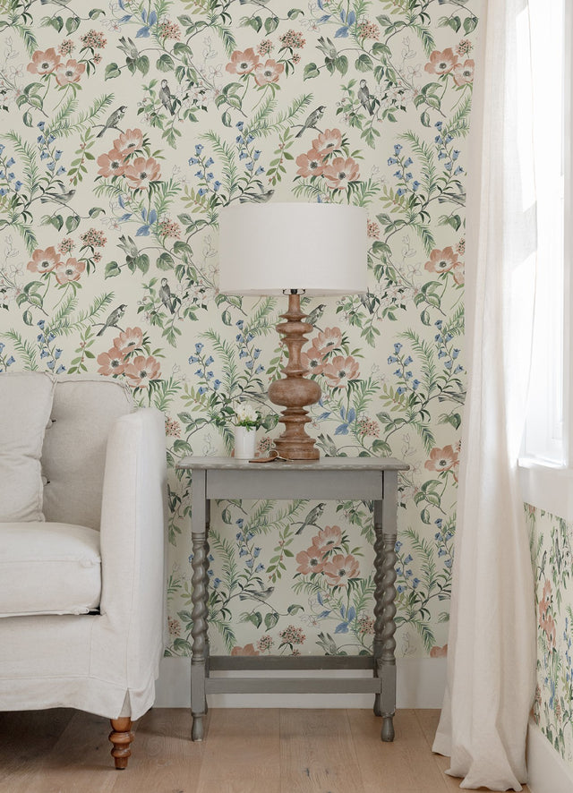 Frederique Multicolor Bloom Wallpaper with Country Botanical Floral Pattern - Chesapeake 4072-70002