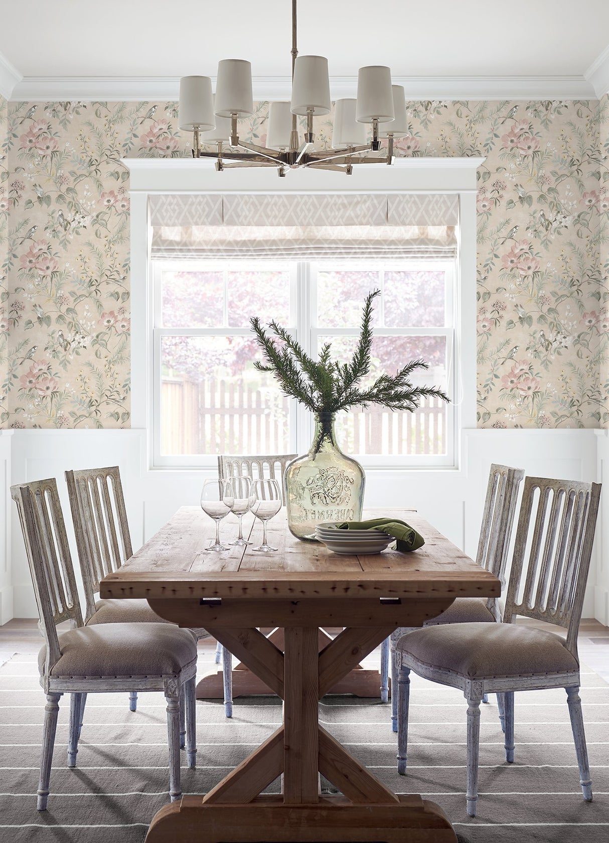 Frederique Blush Bloom Wallpaper with Botanical Floral Pattern, Country Style - 4072-70003