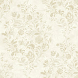 Isidore Wheat Scroll Wallpaper with Botanical Distressed Scrolls - Chesapeake 4072-70007