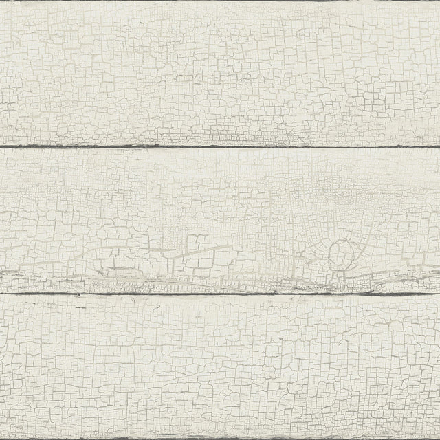 Morgan White Distressed Wood Wallpaper with Country Weathered Wood Plank Motif - Chesapeake 4072-70010