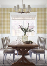 Antoine Wheat Flannel Wallpaper with Fabric & Woven Textures Country Style - Chesapeake 4072-70015