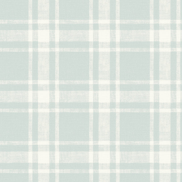 Antoine Light Blue Flannel Wallpaper with Woven Plaid Texture - Chesapeake 4072-70016