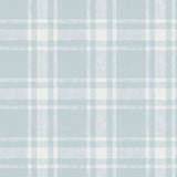 Antoine Sky Blue Flannel Wallpaper with Fabric & Woven Textures Plaid - Chesapeake 4072-70017