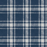 Antoine Dark Blue Flannel Wallpaper with Plaid Fabric Texture - Chesapeake 4072-70019