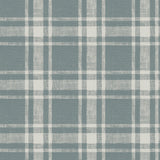 Antoine Denim Flannel Wallpaper with Fabric & Woven Textures Plaid - Chesapeake 4072-70021