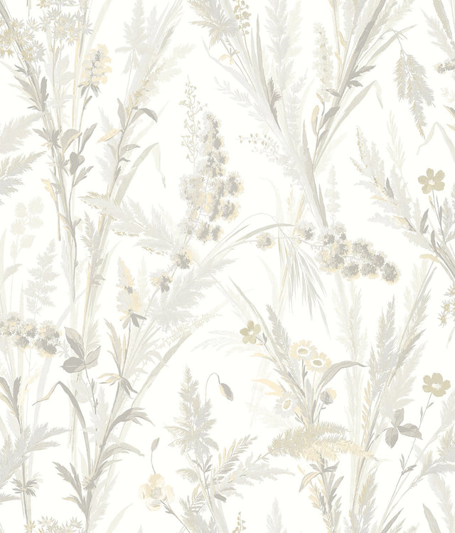 Hillaire Wheat Meadow Wallpaper with Botanical Country Pattern - Chesapeake 4072-70027