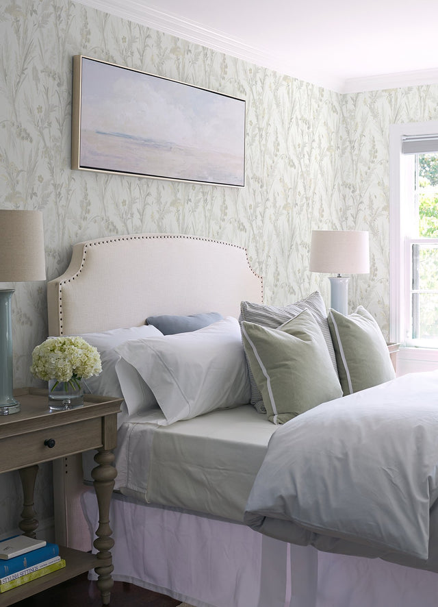 Hillaire Wheat Meadow Wallpaper with Botanical Country Pattern - Chesapeake 4072-70027