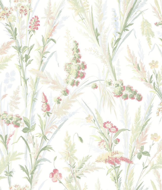 Hillaire Green Meadow Botanical Prepasted Sure Strip Wallpaper - Chesapeake 4072-70029