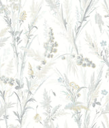Hillaire Light Blue Meadow Wallpaper with Botanical Country Motif - Chesapeake 4072-70030