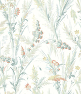 Hillaire Teal Meadow Wallpaper with Botanical Country Pattern - Chesapeake 4072-70031