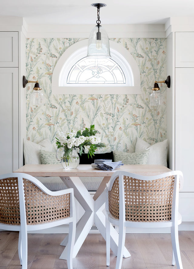 Hillaire Teal Meadow Wallpaper with Botanical Country Pattern - Chesapeake 4072-70031