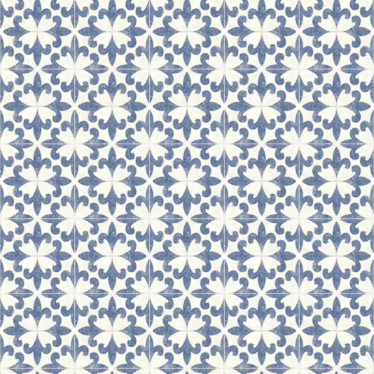 Remy Blue Fleur Tile Wallpaper with Classic Fleur de Lis Graphic Pattern - Chesapeake 4072-70033