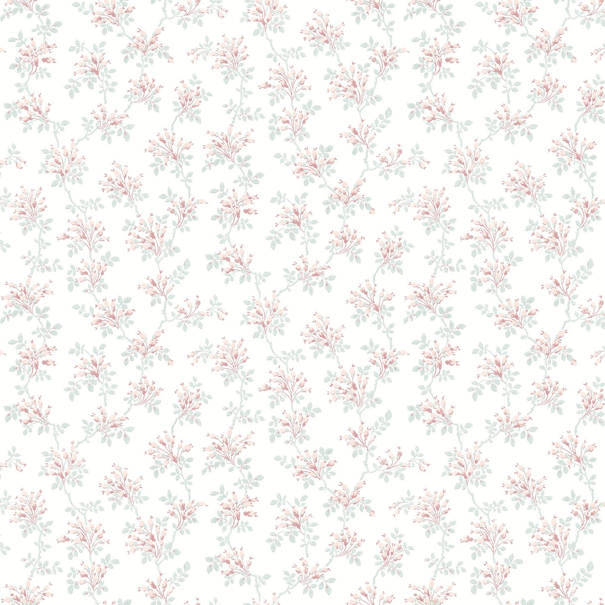 Sofiane Blush Botanical Trail Wallpaper with Country Botanical Motif - Chesapeake 4072-70037