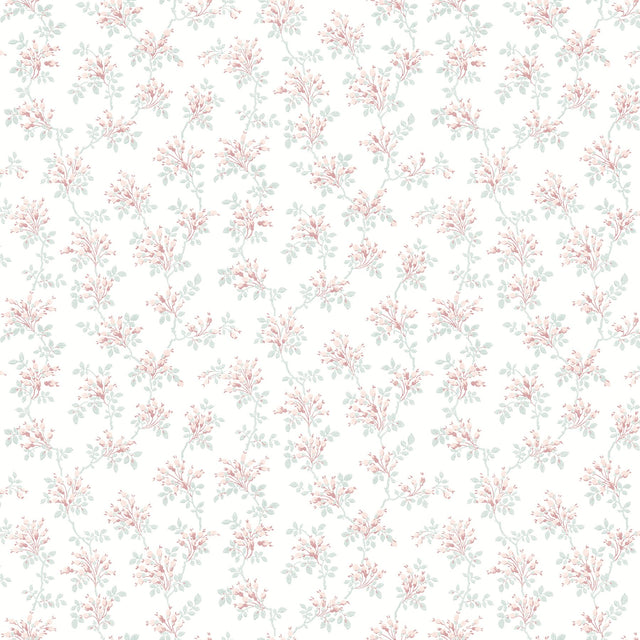 Sofiane Blush Botanical Trail Wallpaper with Country Botanical Motif - Chesapeake 4072-70037