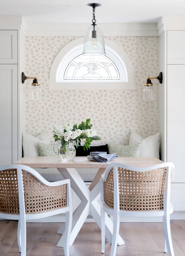 Sofiane Pink Botanical Trail Wallpaper with Country Botanical Vine Motif - Brewster 4072-70038