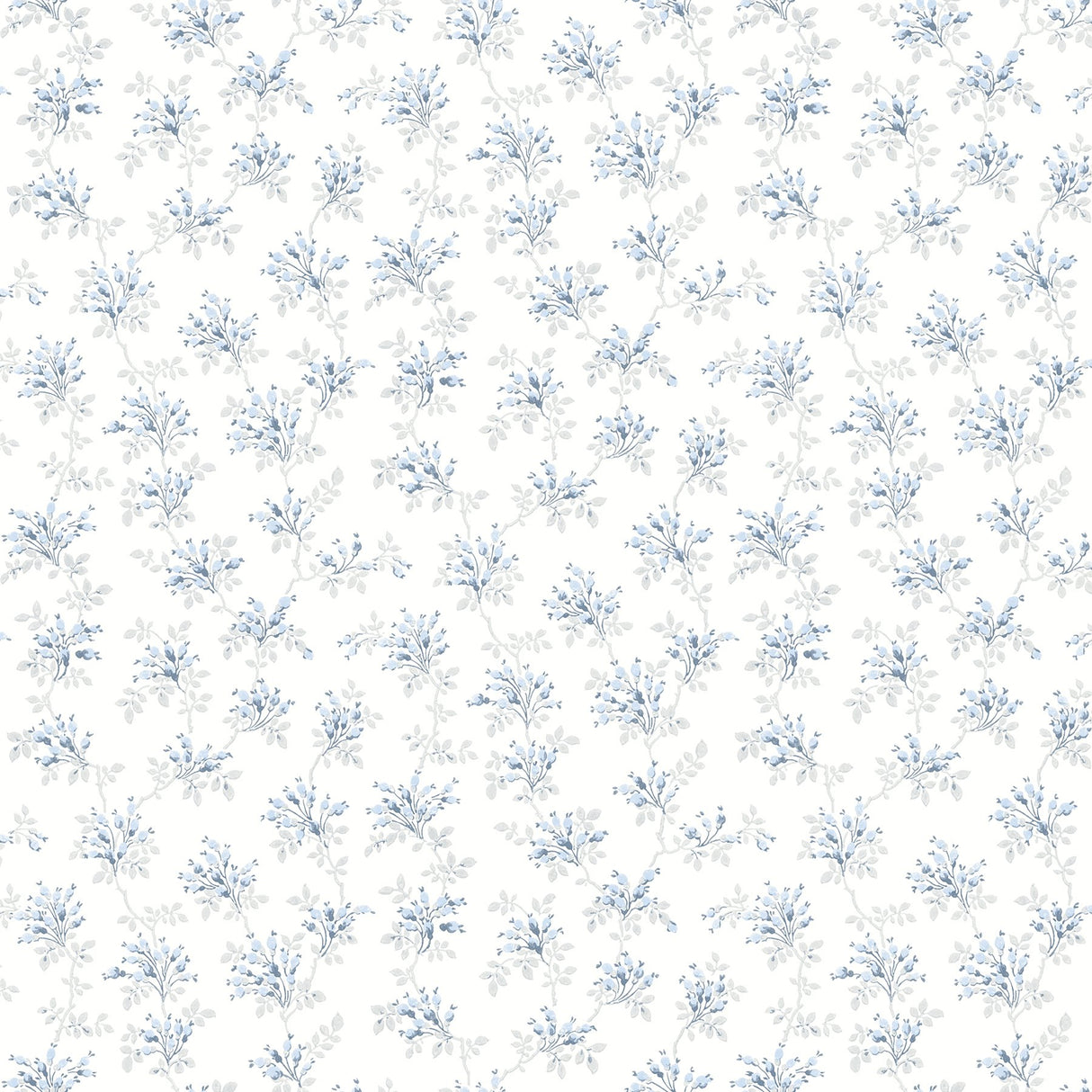 Sofiane Blue Botanical Trail Prepasted Sure Strip Wallpaper - Chesapeake 4072-70039