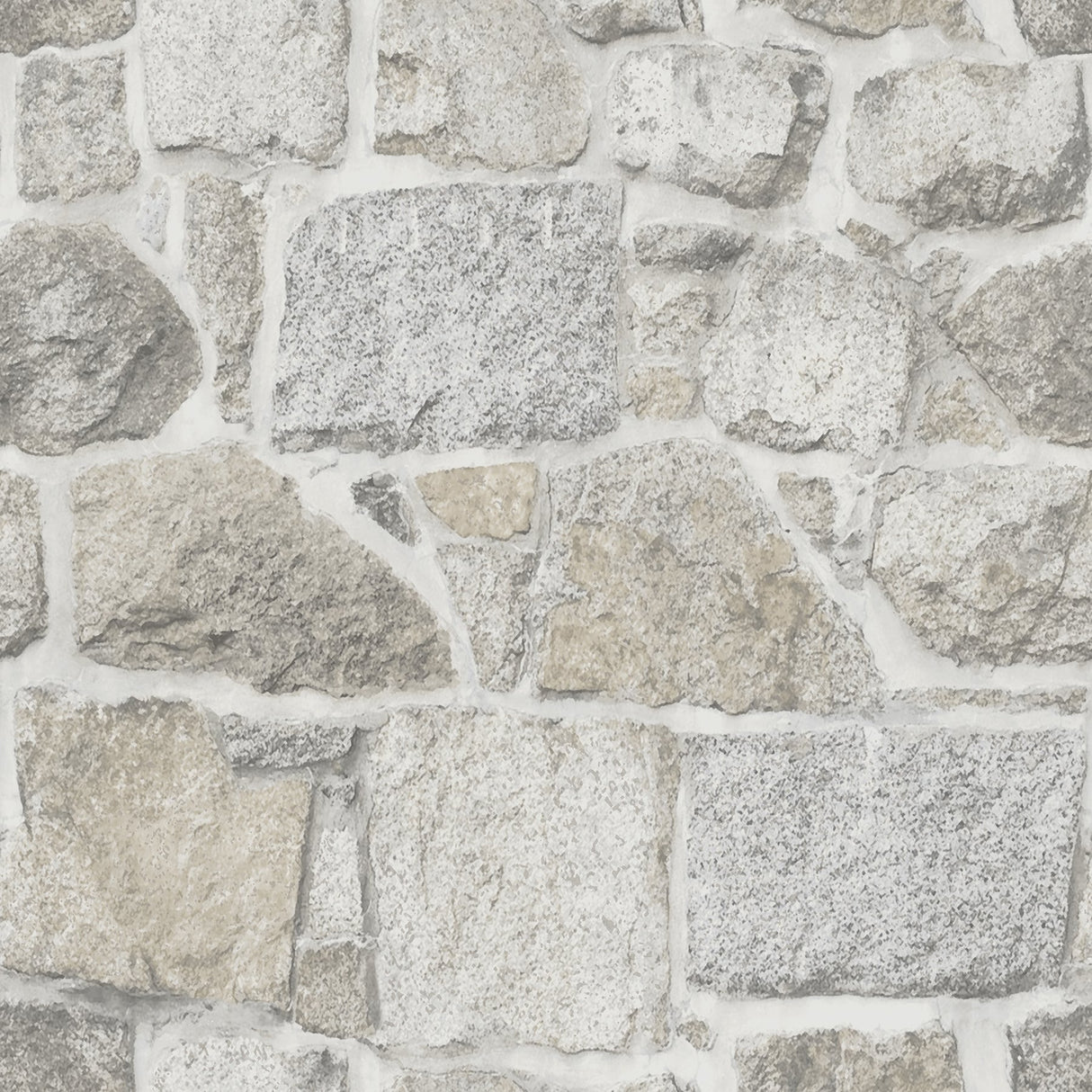 Axelle Light Grey Stone Wallpaper with Country Stone Graphic Motif - Chesapeake 4072-70042