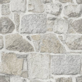 Axelle Light Grey Stone Wallpaper with Country Stone Graphic Motif - Chesapeake 4072-70042