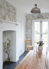 Axelle Light Grey Stone Wallpaper with Country Stone Graphic Motif - Chesapeake 4072-70042