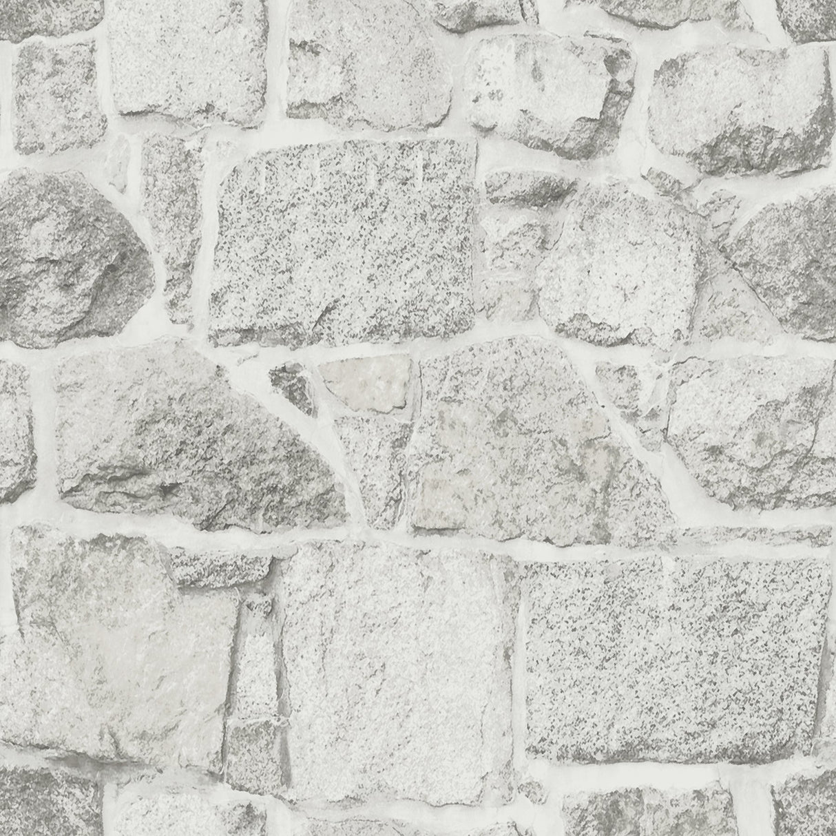 Axelle White Stone Wallpaper with Sure Strip Prepasted Country Style - Chesapeake 4072-70043