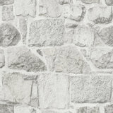 Axelle White Stone Wallpaper with Sure Strip Prepasted Country Style - Chesapeake 4072-70043