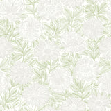 Faustin Green Floral Wallpaper with Botanical Country Style - Chesapeake 4072-70044