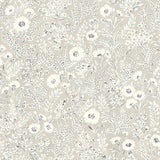 Agathon Taupe Floral Wallpaper with Country Botanical Flowers Pattern - Chesapeake 4072-70049