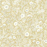 Agathon Wheat Floral Wallpaper with Botanical Flowers Pattern, Country Style - Chesapeake 4072-70052
