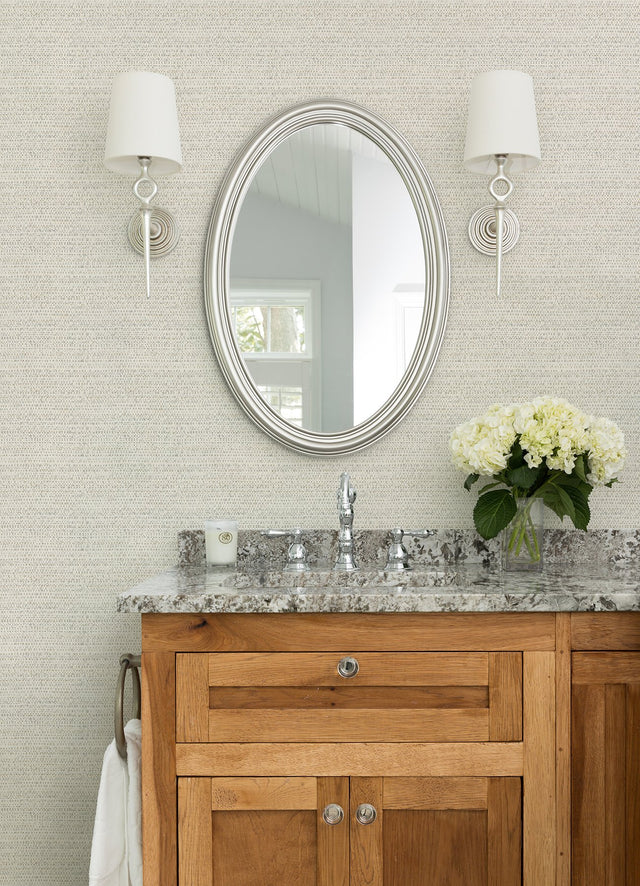 Balantine Neutral Weave Wallpaper with Fabric & Woven Textures Motif - Chesapeake 4072-70060