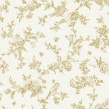 Nightingale Wheat Floral Trail Wallpaper with Country Botanical Flowers & Birds - Chesapeake 4072-70061