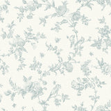 Nightingale Seafoam Floral Trail Wallpaper with Botanical Flowers Trail - Chesapeake 4072-70062