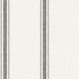Linette Black Fabric Stripe Wallpaper with Fabric & Woven Textures Pattern, Country Style - Chesapeake 4072-70066