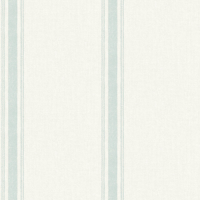 Linette Seafoam Fabric Stripe Wallpaper with Country Fabric & Woven Textures Pattern - Chesapeake 4072-70068