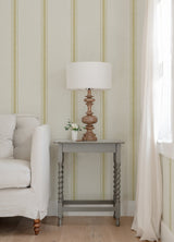 Linette Wheat Fabric Stripe Wallpaper with Country Fabric & Woven Textures Pattern - Chesapeake 4072-70069