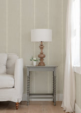 Linette Beige Fabric Stripe Wallpaper with Fabric & Woven Textures Country Style - Chesapeake 4072-70070