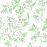 Ardell Light Green Botanical Wallpaper with Cream Faux Linen - A-Street Prints 4074-26600