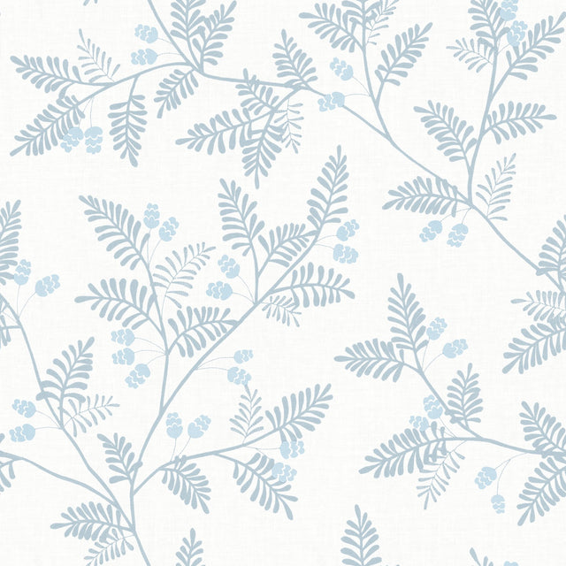 Ardell Light Blue Botanical Wallpaper with Farmhouse Botanical Pattern - A-Street Prints 4074-26602