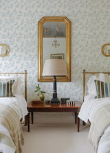 Ardell Light Blue Botanical Wallpaper with Farmhouse Botanical Pattern - A-Street Prints 4074-26602
