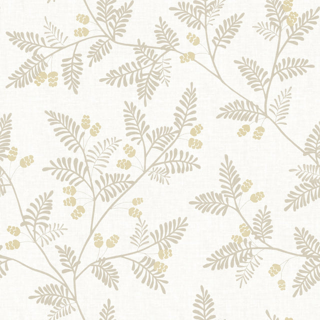 Ardell Wheat Botanical Wallpaper with Metallic Botanical Farmhouse Style - 4074-26603