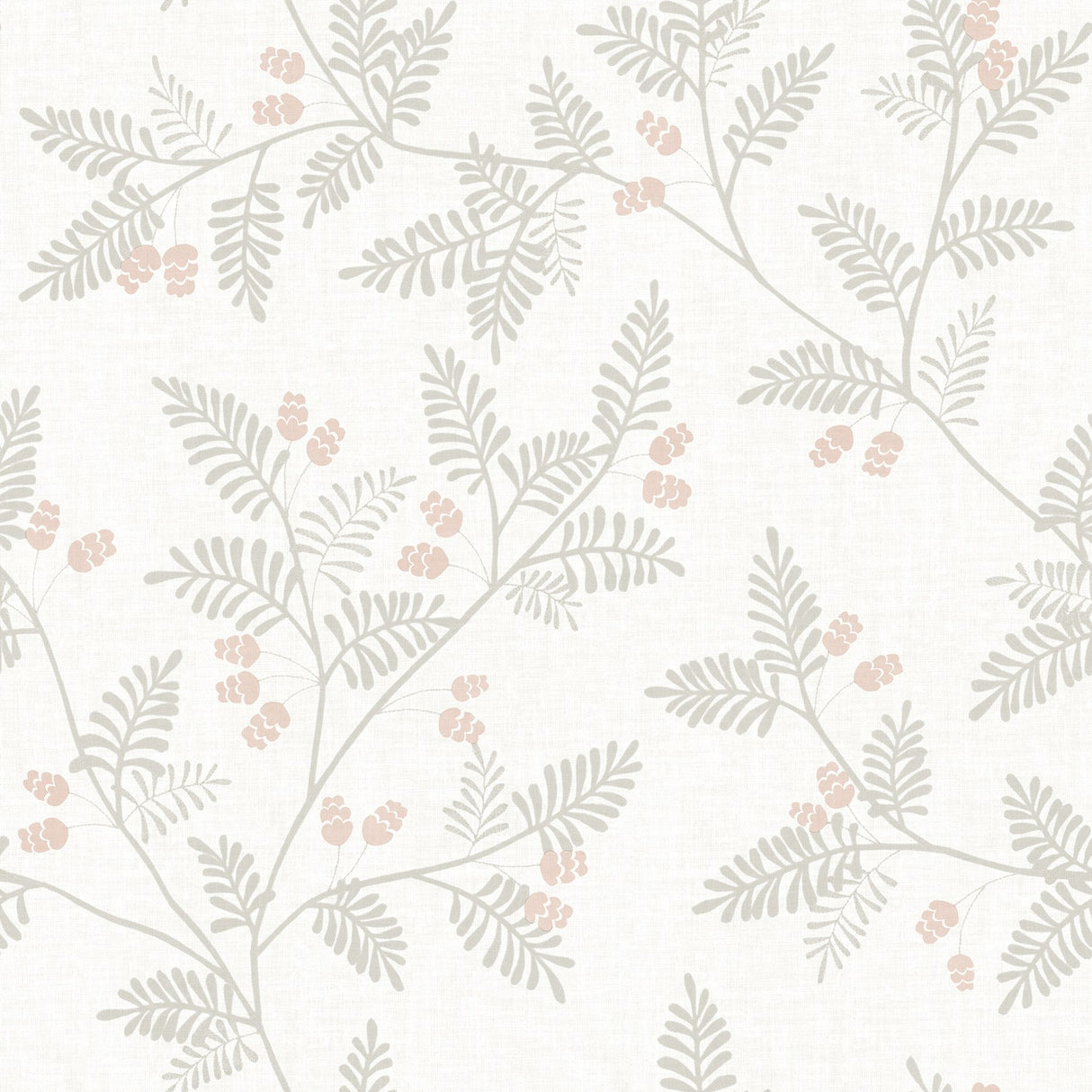 Ardell Taupe Botanical Wallpaper with Metallic Rose Gold Pine Cones - A-Street Prints 4074-26604