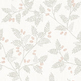 Ardell Taupe Botanical Wallpaper with Metallic Rose Gold Pine Cones - A-Street Prints 4074-26604
