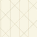 Walcott Cream Stitched Trellis Wallpaper with Metallic Gold Geometric Trellis - A-Street Prints 4074-26608