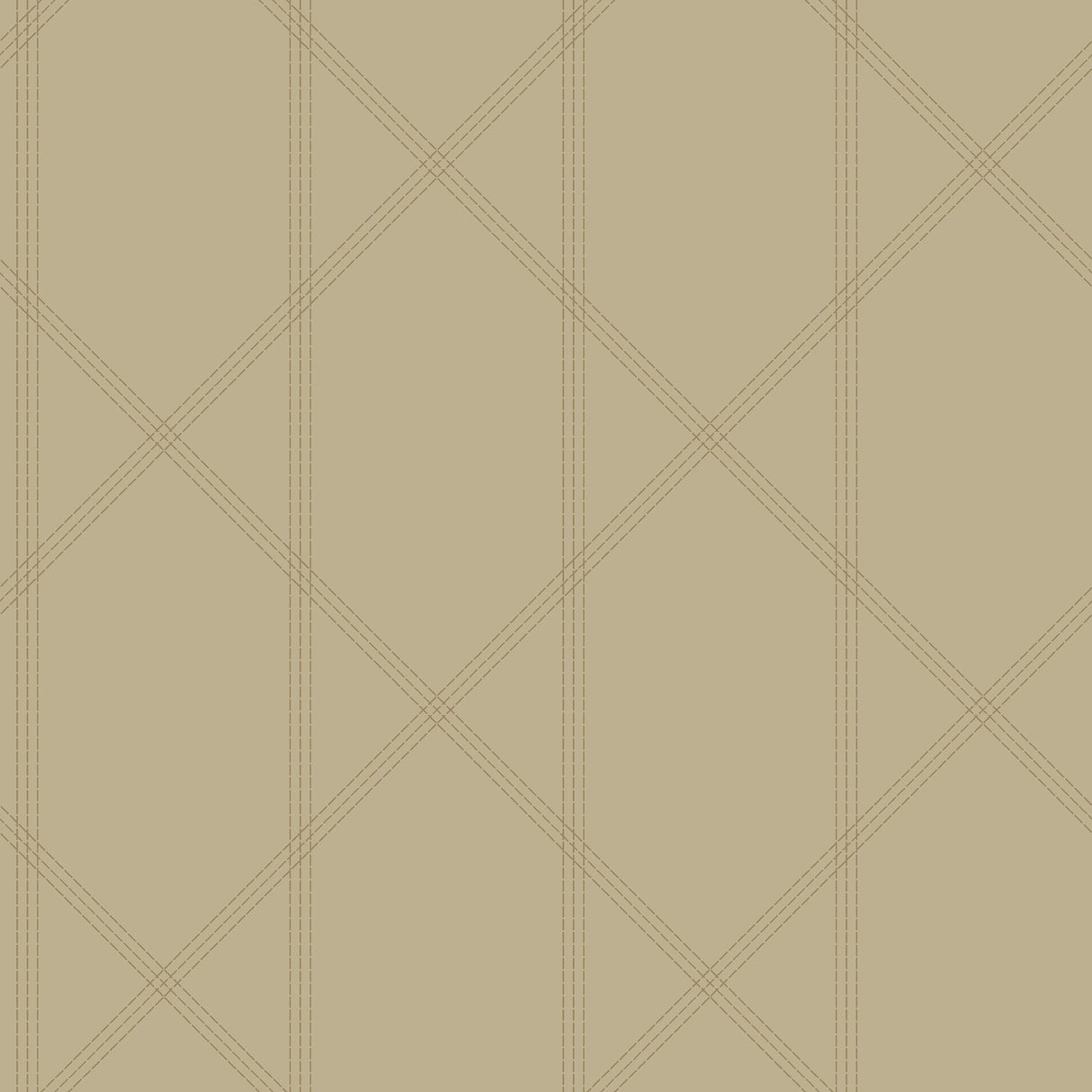 Walcott Taupe Stitched Trellis Wallpaper with Metallic Geometric Pattern - A-Street Prints 4074-26610