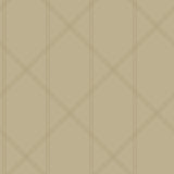 Walcott Taupe Stitched Trellis Wallpaper with Metallic Geometric Pattern - A-Street Prints 4074-26610