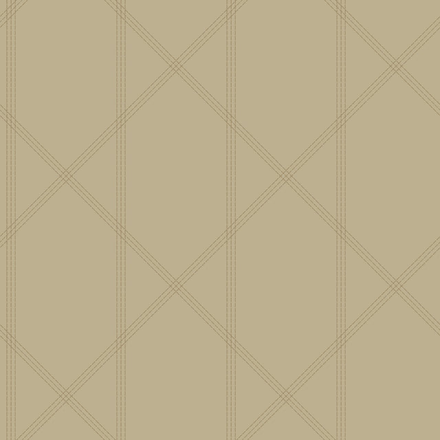 Walcott Taupe Stitched Trellis Wallpaper with Metallic Geometric Pattern - A-Street Prints 4074-26610