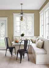 Walcott Taupe Stitched Trellis Wallpaper with Metallic Geometric Pattern - A-Street Prints 4074-26610