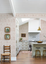 Callaway Pink Woven Stripes Wallpaper with Modern Abstract Stripe Pattern - A-Street Prints 4074-26618