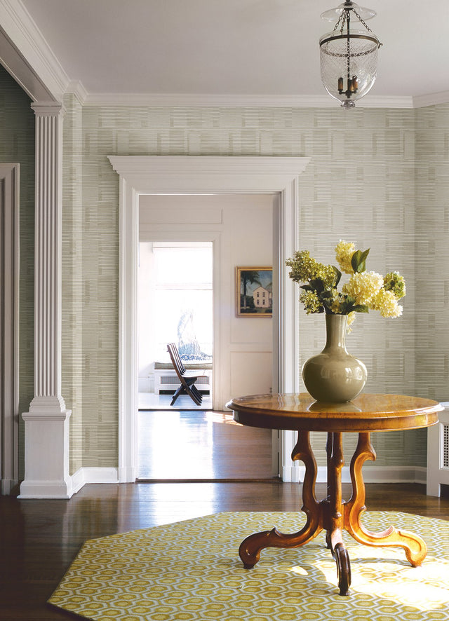 Callaway Beige Woven Stripes Wallpaper with Modern Abstract Stripe Pattern - A-Street Prints 4074-26619